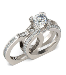 Cubic Zirconia Insert Wedding Ring