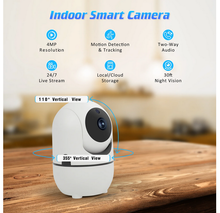 Load image into Gallery viewer, Baby Monitor, 360° Wireless Wifi Indoor Security Camera for Human &amp; Pet Detection, Nanny Cam with Safety Alerts with Two-Way Audio, Motion Tracking, IR Night Vision, Sleep Tracking