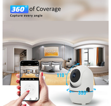 Load image into Gallery viewer, Baby Monitor, 360° Wireless Wifi Indoor Security Camera for Human &amp; Pet Detection, Nanny Cam with Safety Alerts with Two-Way Audio, Motion Tracking, IR Night Vision, Sleep Tracking