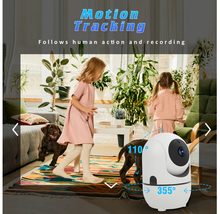 Load image into Gallery viewer, Baby Monitor, 360° Wireless Wifi Indoor Security Camera for Human &amp; Pet Detection, Nanny Cam with Safety Alerts with Two-Way Audio, Motion Tracking, IR Night Vision, Sleep Tracking