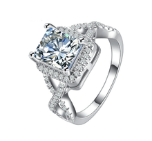 Load image into Gallery viewer, Sliver Princess Cut AAA Cubic Zirconia Wedding Ring