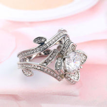 Load image into Gallery viewer, Lotus Flower Silver Color Titanium Steel Wedding Ring