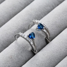 Load image into Gallery viewer, Sapphire Gemstone Hoop Fish Earrings