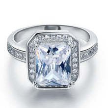 Load image into Gallery viewer, 4ct Rectangle 925 Sterling Silver Wedding Engagement Ring