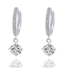 Load image into Gallery viewer, Round Crystal Stud Gold Tone Zircon Earrings