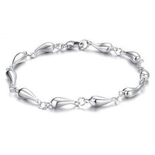 Load image into Gallery viewer, Delicate 925 Sterling Silver Waterdrop Link Chain Bracelet