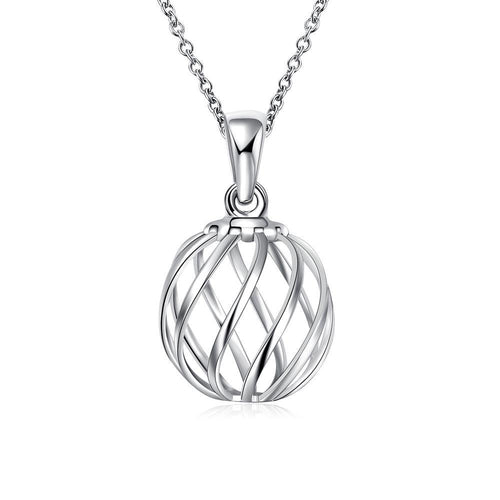 Intertwined Ball 18K White Gold Plated Necklace
