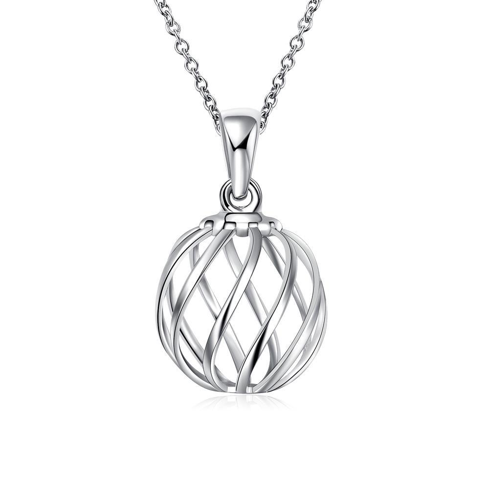 Intertwined Ball 18K White Gold Plated Necklace